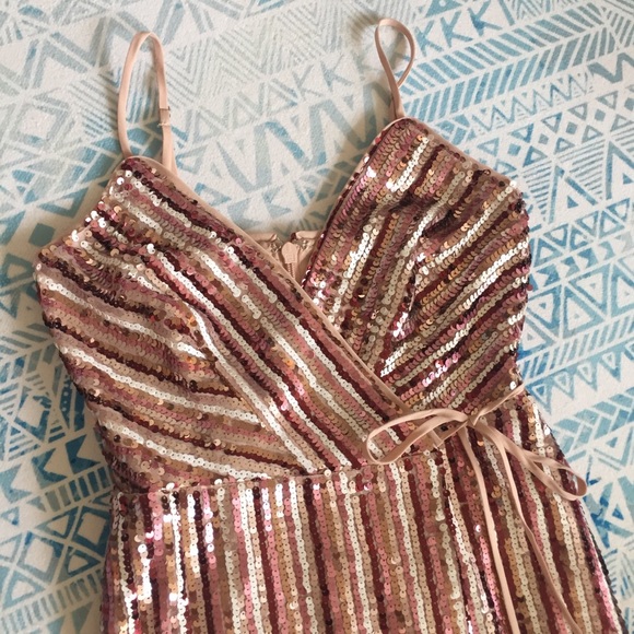 New BCBGMaxazria Sequin Wrap Dress - Picture 5 of 11